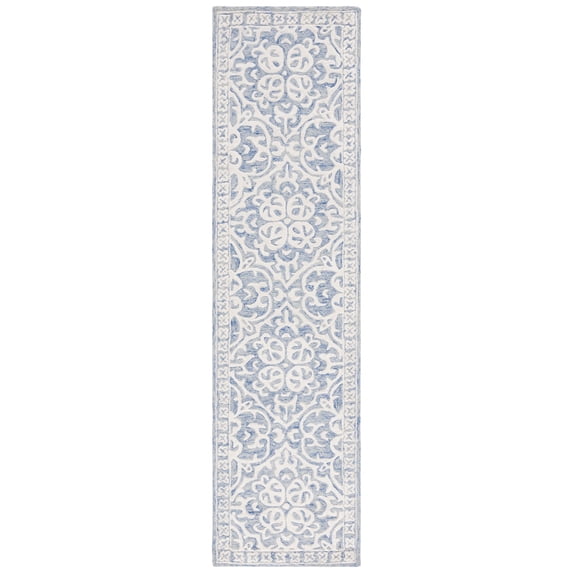 SAFAVIEH Metro Joshua Medallion Runner Rug, Blue/Ivory, 2'3" x 9'