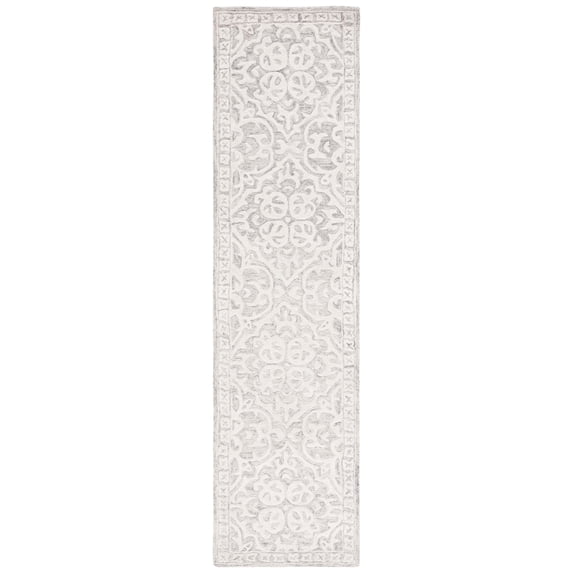 SAFAVIEH Metro Joshua Medallion Runner Rug, Grey/Ivory, 2'3" x 9'