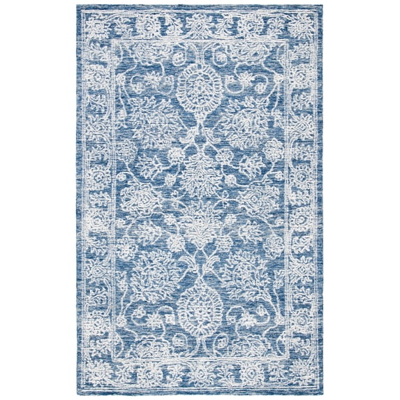 SAFAVIEH Metro Josiah Medallion Area Rug, Natural/Blue, 4' x 6'