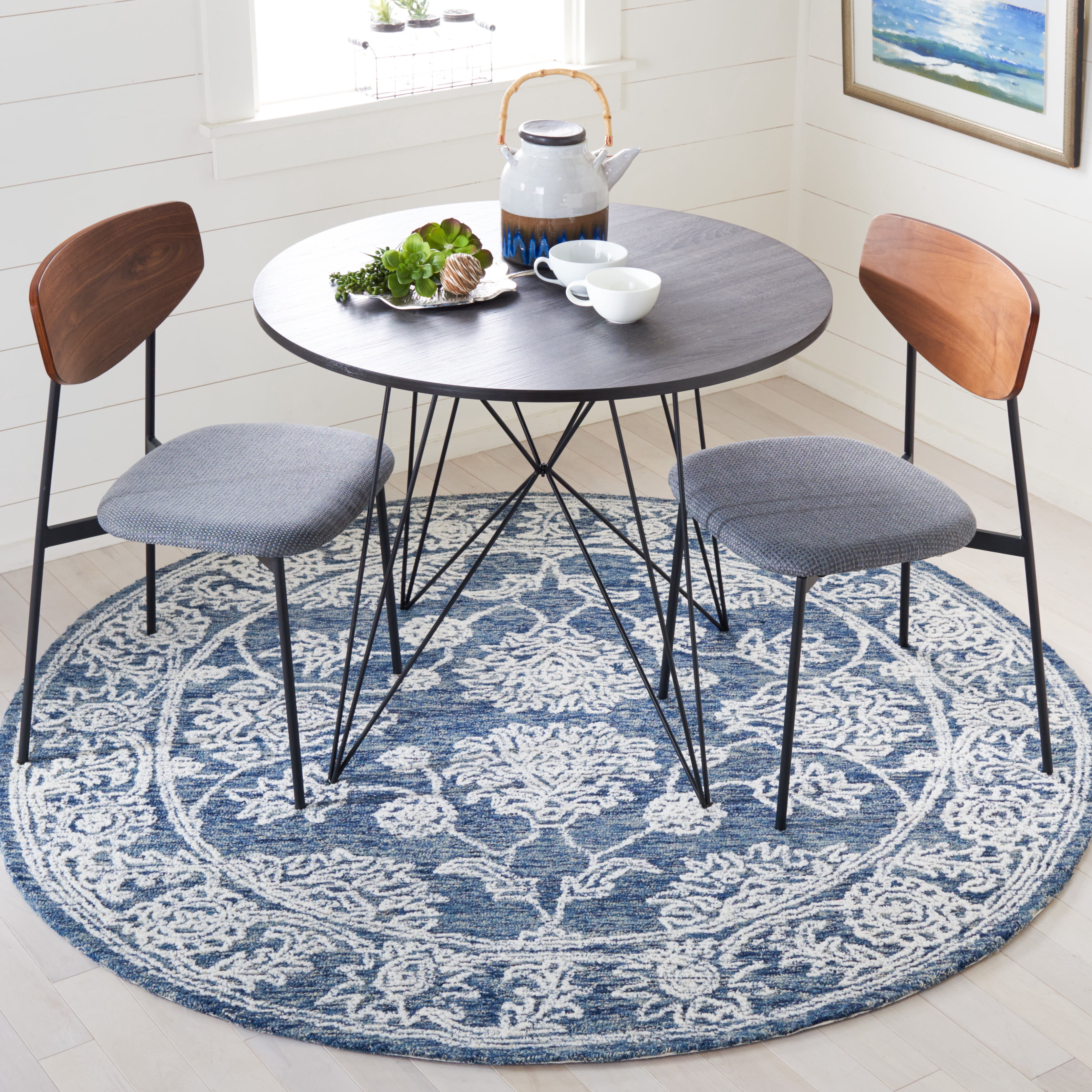 Safavieh Metro Josiah Medallion Area Rug, Natural/Blue, 6' x 6' Round