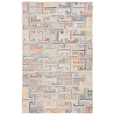 SAFAVIEH Metro Jules Geometric Area Rug, Grey/Rust, 8' x 10'