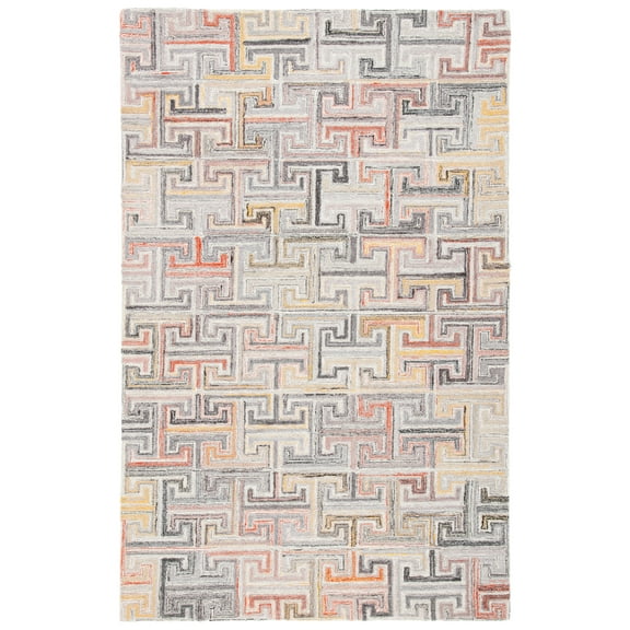 SAFAVIEH Metro Jules Geometric Area Rug, Grey/Rust, 8' x 10'