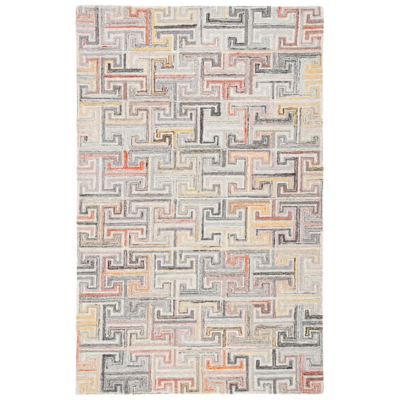 SAFAVIEH Metro Jules Geometric Area Rug, Grey/Rust, 8' x 10'