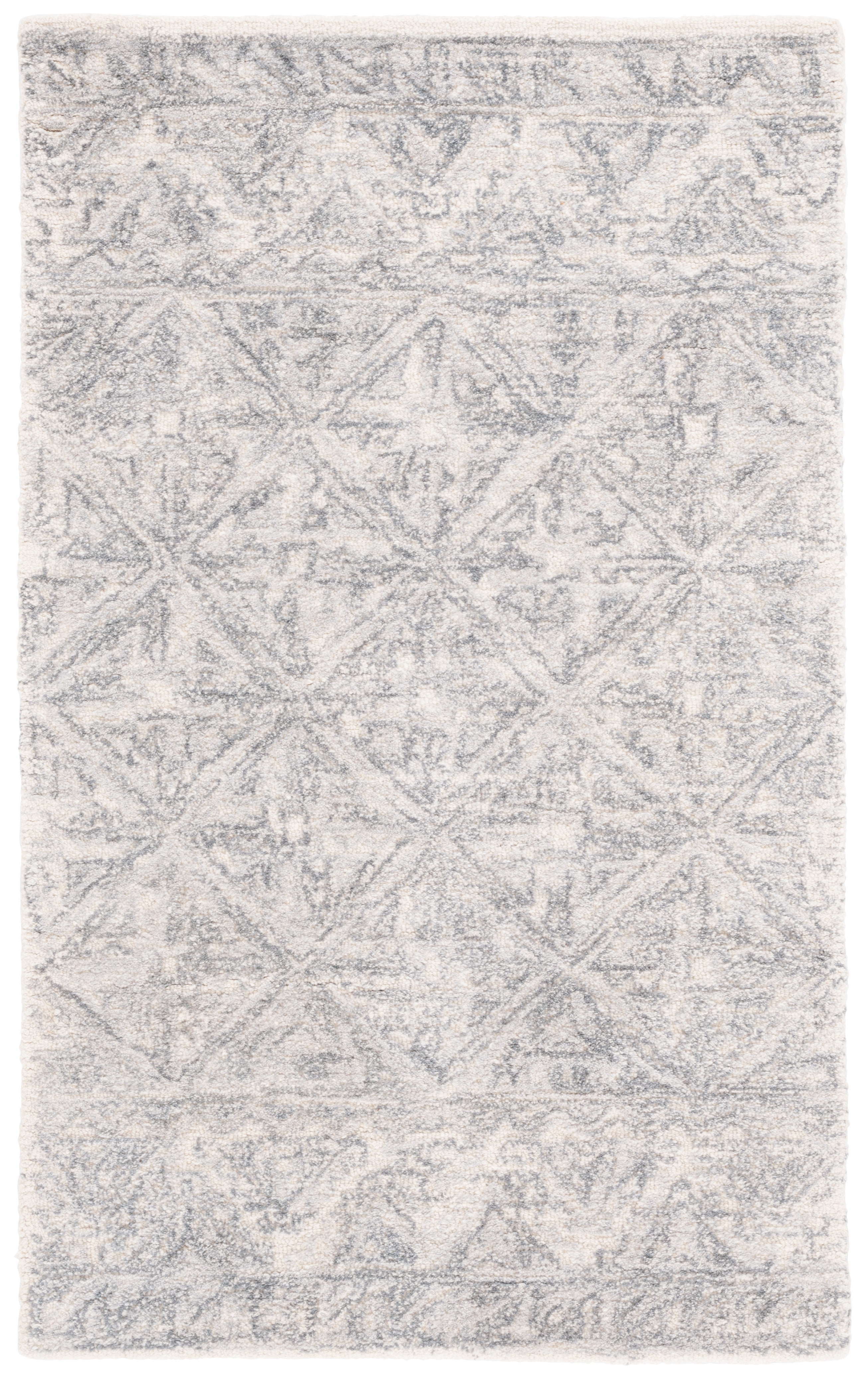 SAFAVIEH Metro Kathleen Diamond Area Rug, Grey/Ivory, 4' x 6'