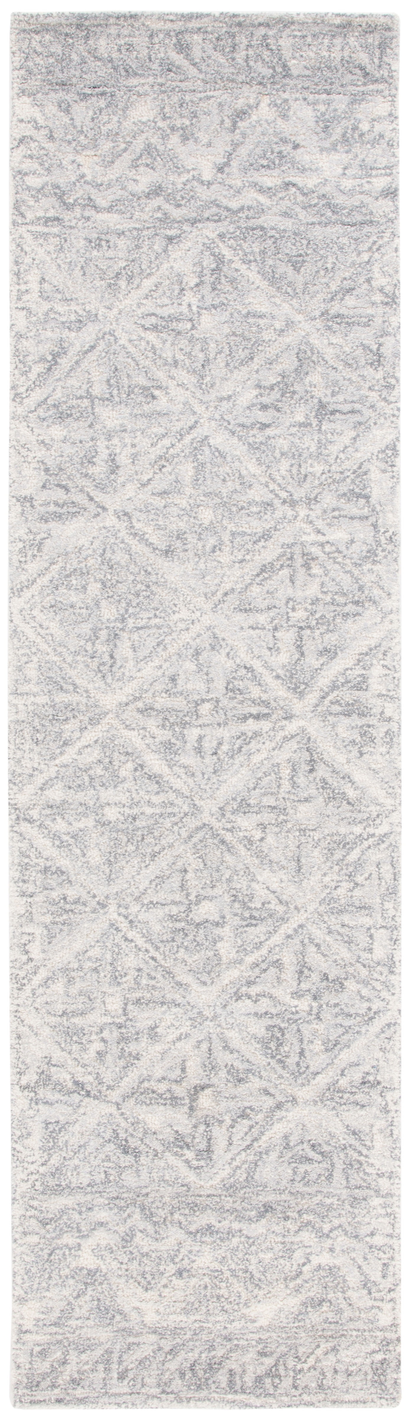 SAFAVIEH Metro Kathleen Diamond Runner Rug, Grey/Ivory, 2'3" x 9'