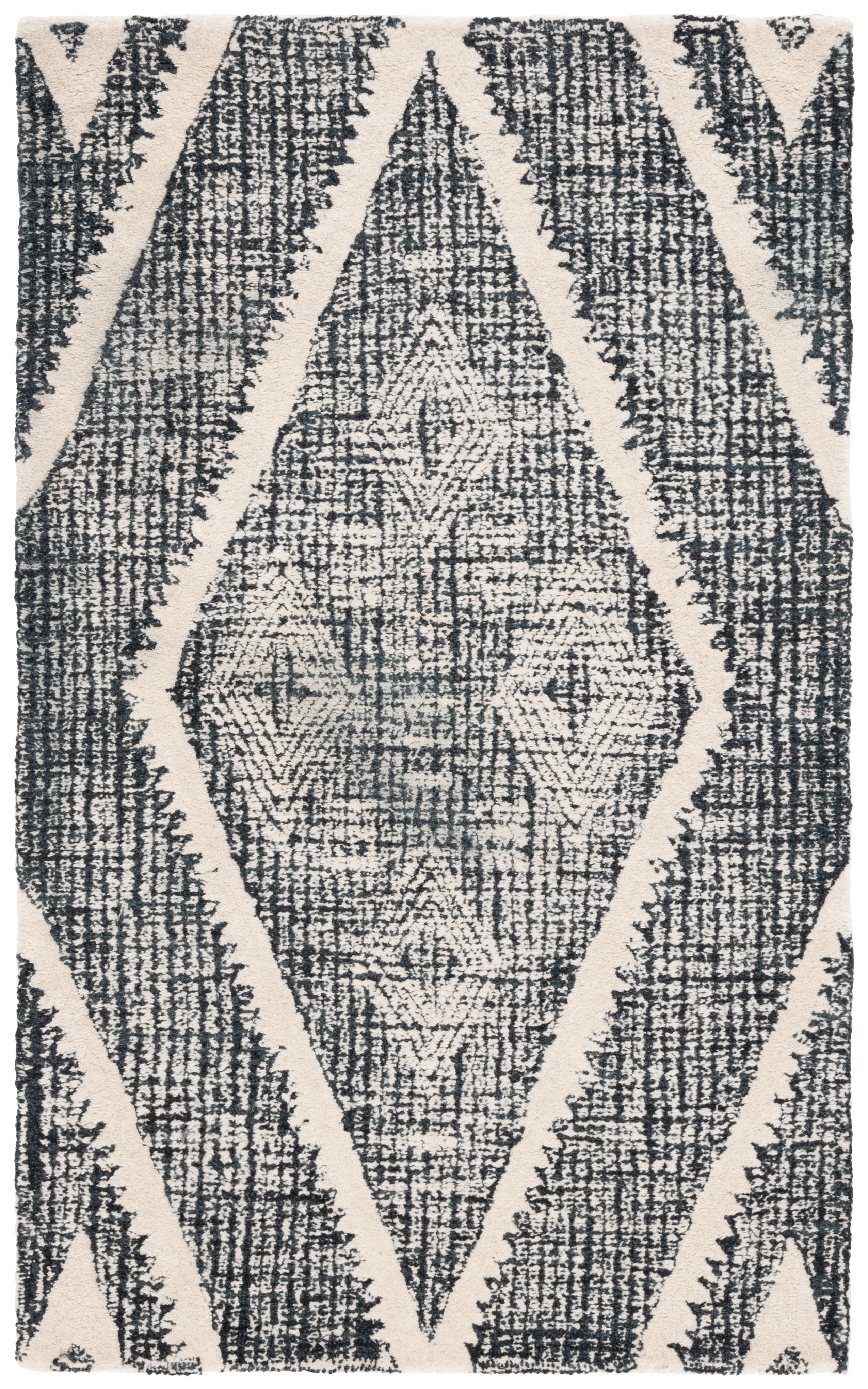 SAFAVIEH Metro Kelsey Diamond Area Rug, Black/Ivory, 4' x 6'