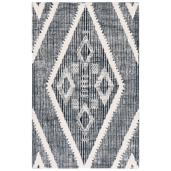 SAFAVIEH Metro Kelsey Diamond Area Rug, Black/Ivory, 8' x 10'