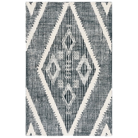 SAFAVIEH Metro Kelsey Diamond Area Rug, Black/Ivory, 8' x 10'