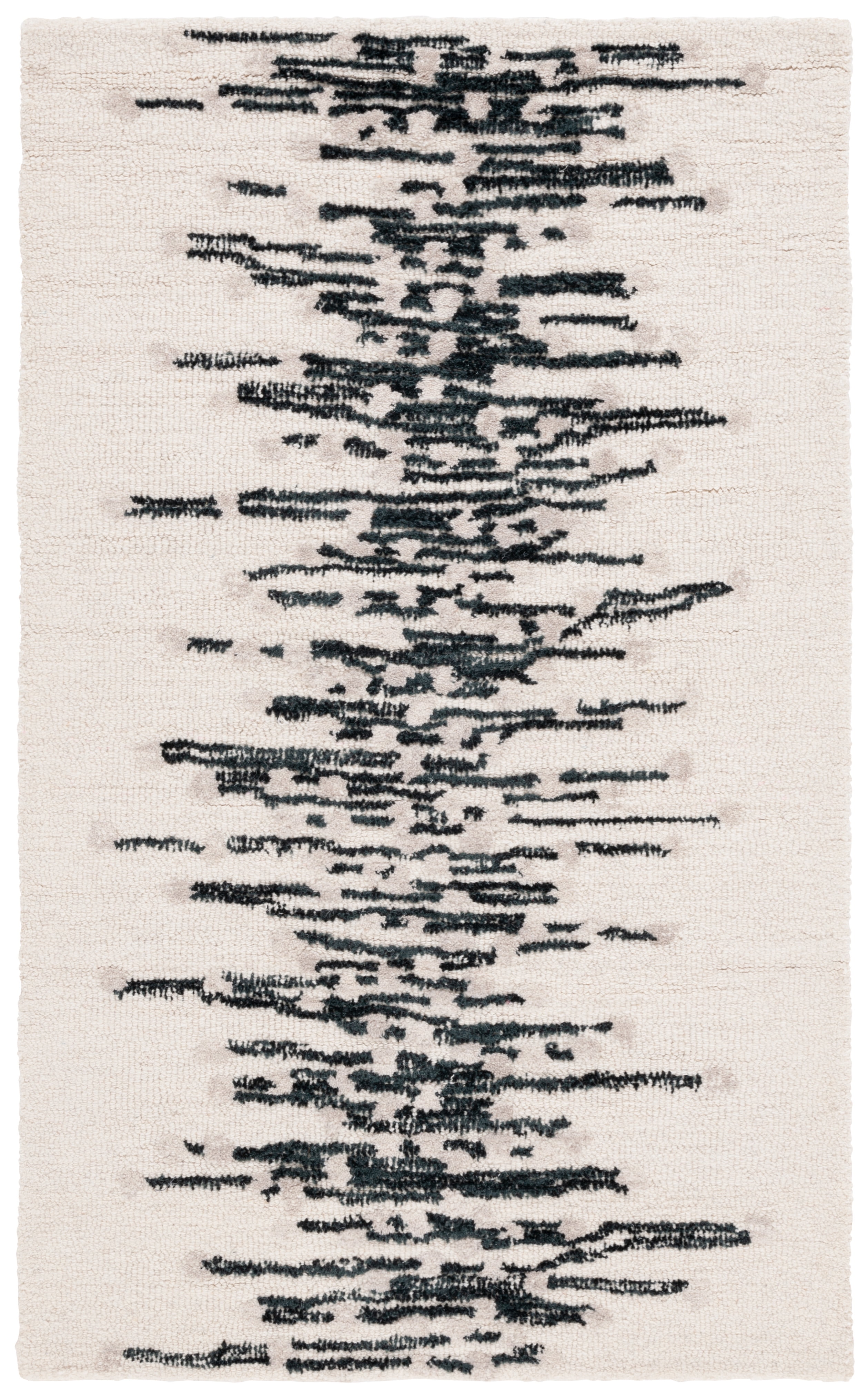 SAFAVIEH Metro Kent Striped Area Rug, Black/Ivory, 3' x 5'