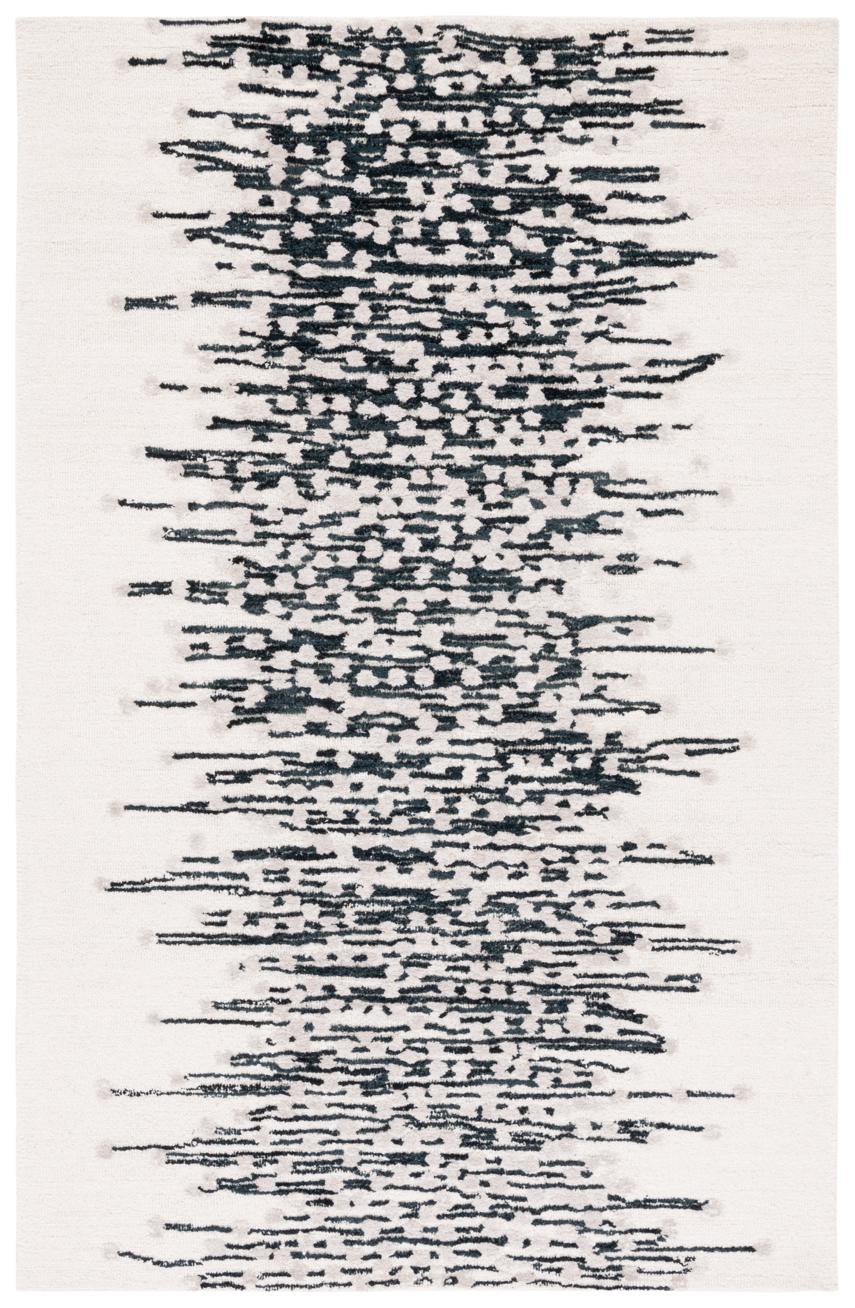 SAFAVIEH Metro Kent Striped Area Rug, Black/Ivory, 5' x 8'