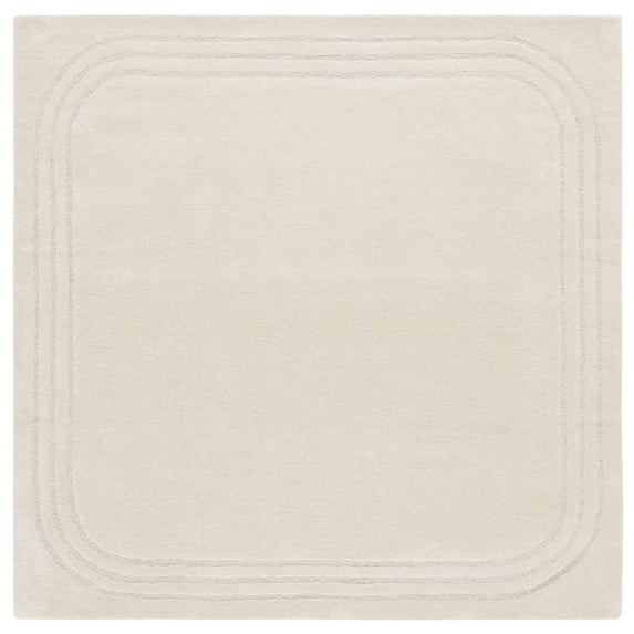 SAFAVIEH Metro Lactrice Solid Area Rug, Ivory, 6' x 6' Square
