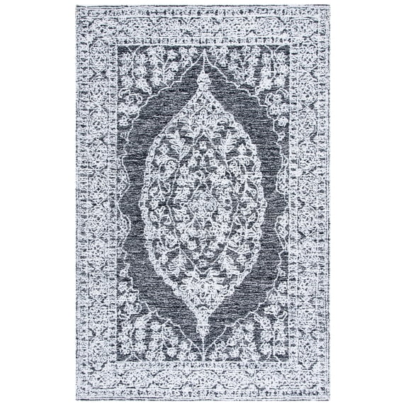 SAFAVIEH Metro Landon Medallion Area Rug, Ivory/Black, 8' x 10'