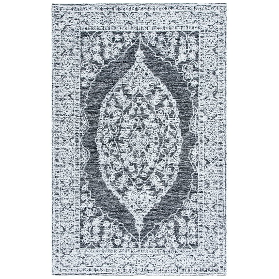 SAFAVIEH Metro Landon Medallion Area Rug, Ivory/Black, 8' x 10'