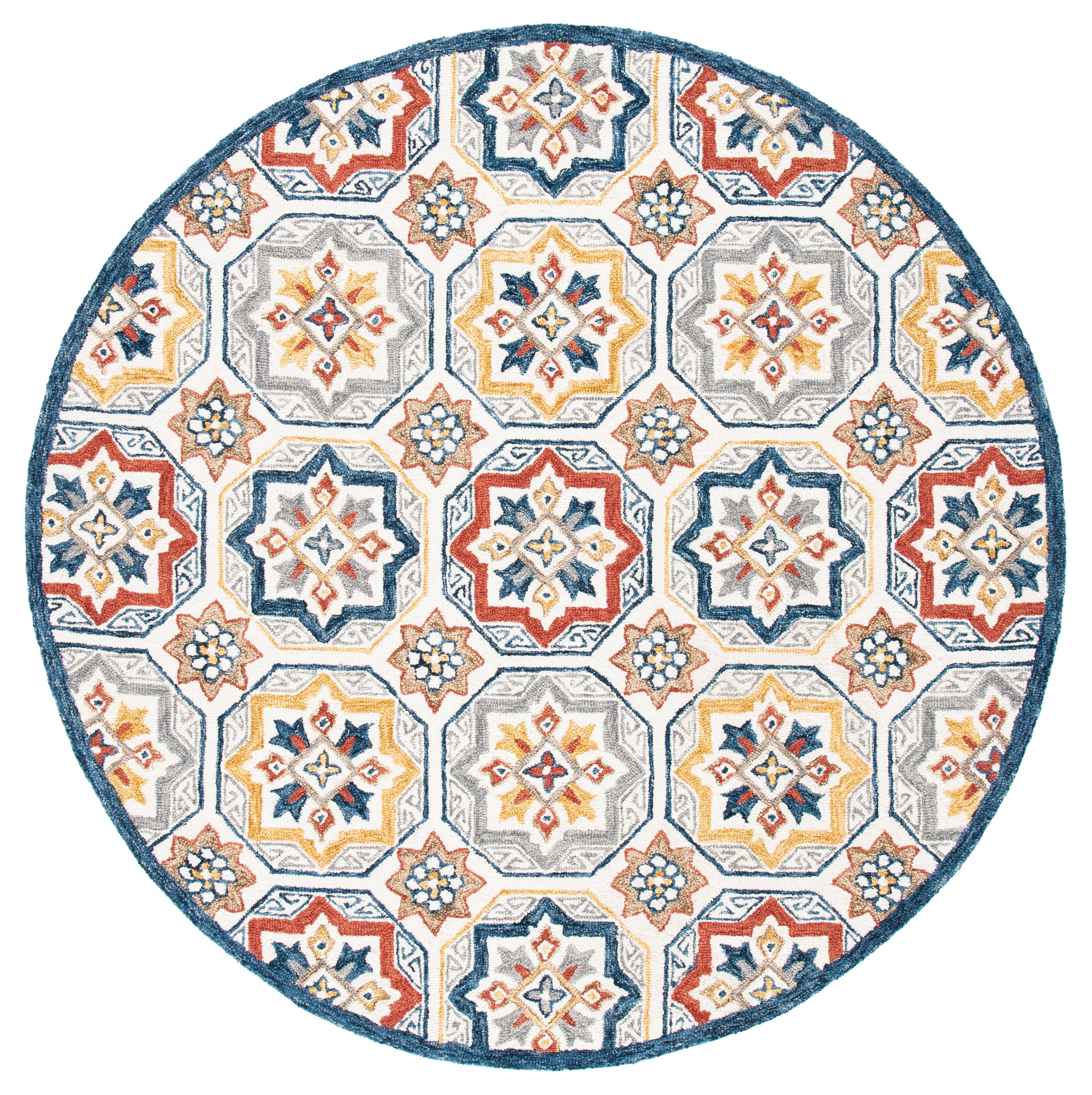 SAFAVIEH Metro Lasya Medallion Area Rug, Beige/Ivory, 6' x 6' Round