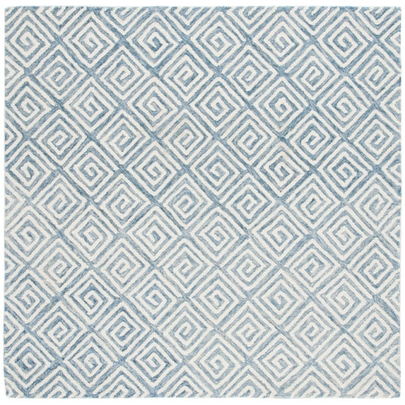 SAFAVIEH Metro Lauressa Geometric Area Rug, Light Blue/Ivory, 6' x 6' Square