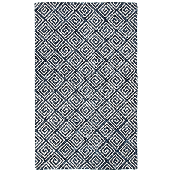 SAFAVIEH Metro Lauressa Geometric Area Rug, Navy/Ivory, 3' x 5'
