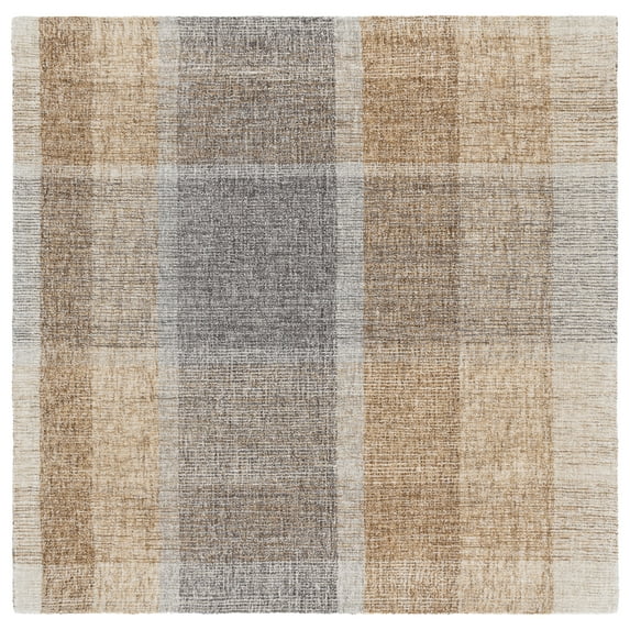 SAFAVIEH Metro Lennard Distressed Area Rug, Light Brown/Blue, 6' x 6' Square