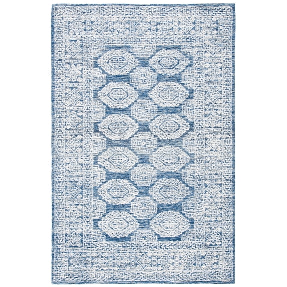 SAFAVIEH Metro Leontyne Geometric Area Rug, Natural/Blue, 4' x 6'