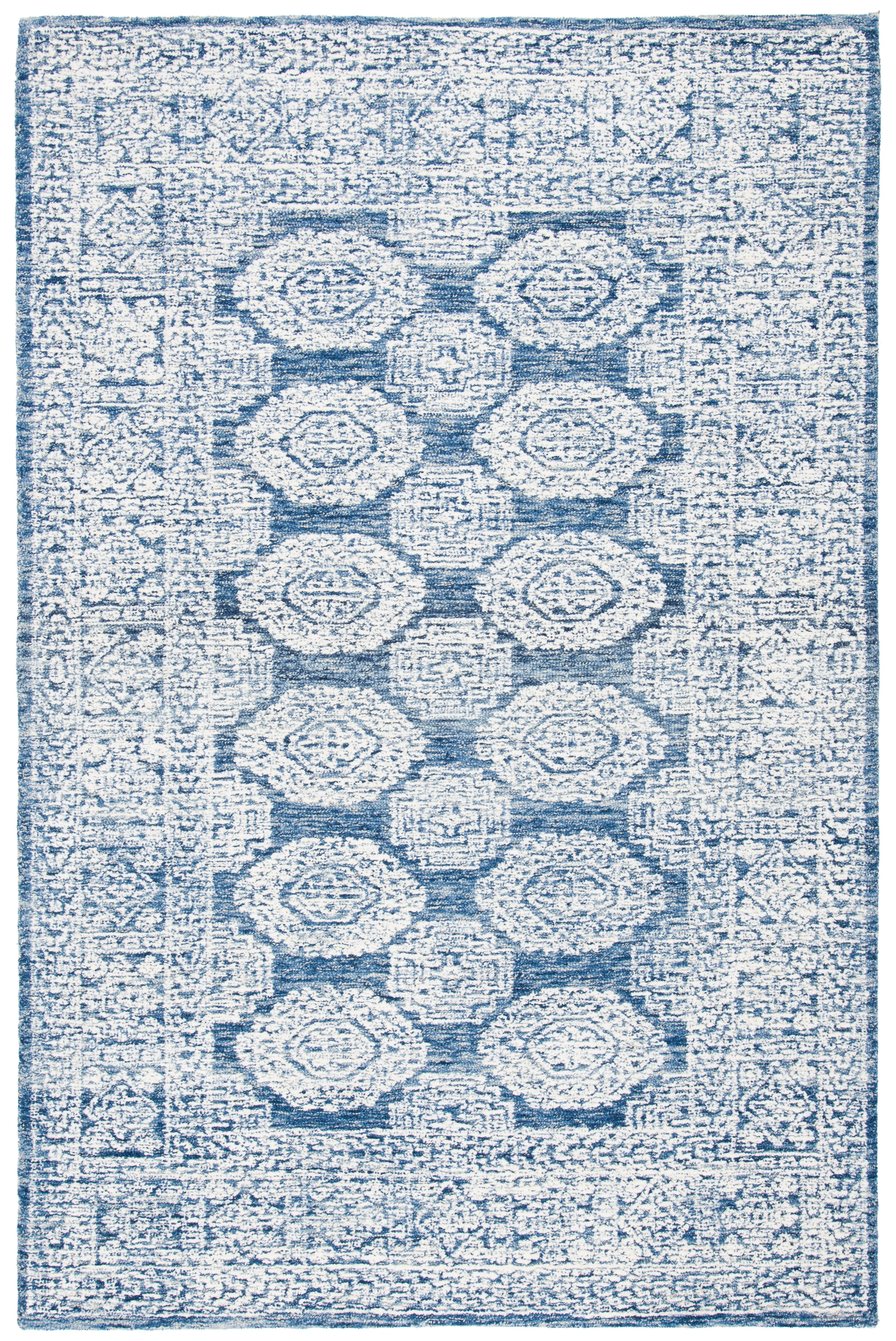 SAFAVIEH Metro Leontyne Geometric Area Rug, Natural/Blue, 5' x 8'