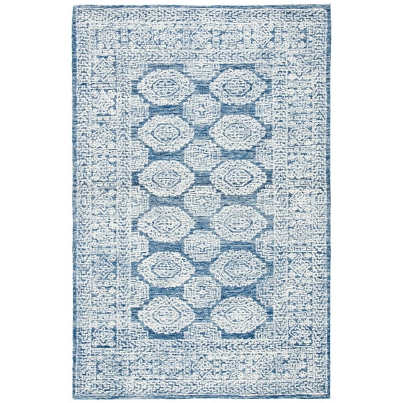 SAFAVIEH Metro Leontyne Geometric Area Rug, Natural/Blue, 5' x 8'