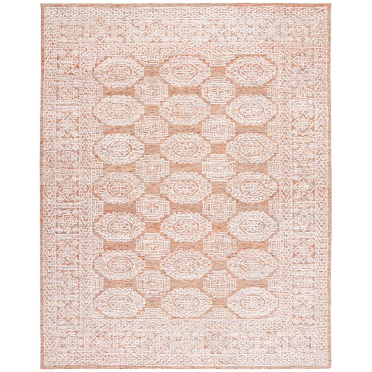 SAFAVIEH Metro Leontyne Geometric Area Rug, Natural/Rust, 4' x 6'