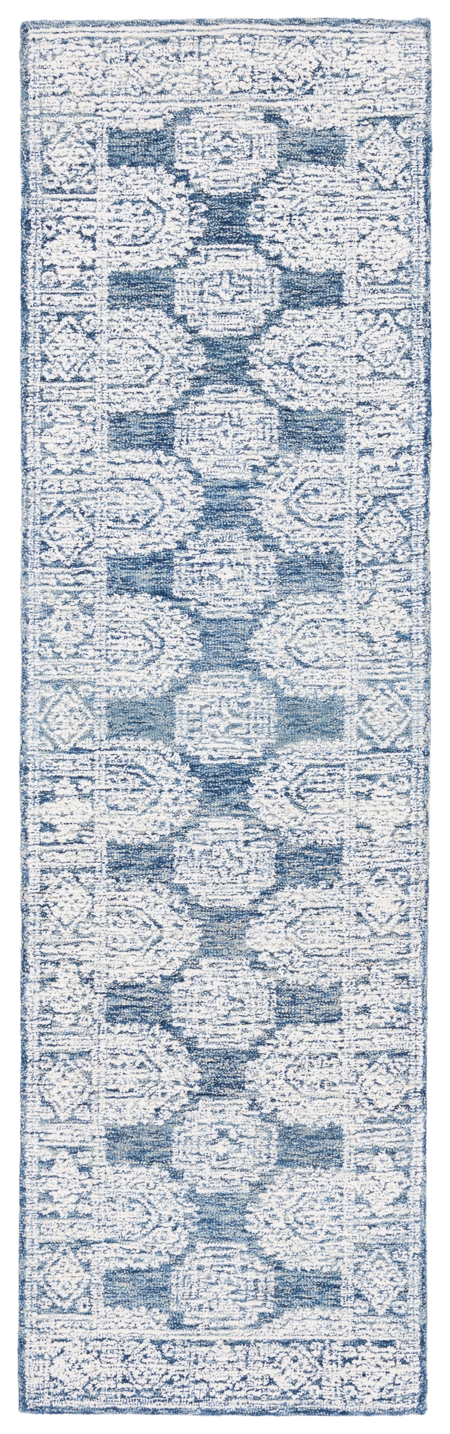 SAFAVIEH Metro Leontyne Geometric Runner Rug, Natural/Blue, 2'3" x 8'