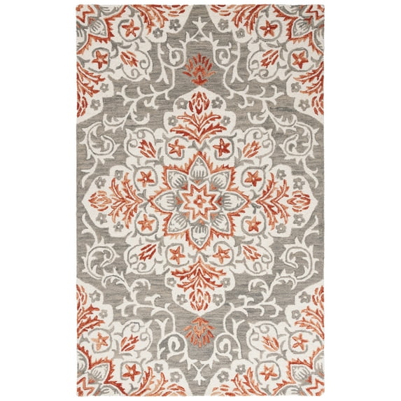SAFAVIEH Metro Liadain Floral Area Rug, Gray/Rust, 5' x 8'