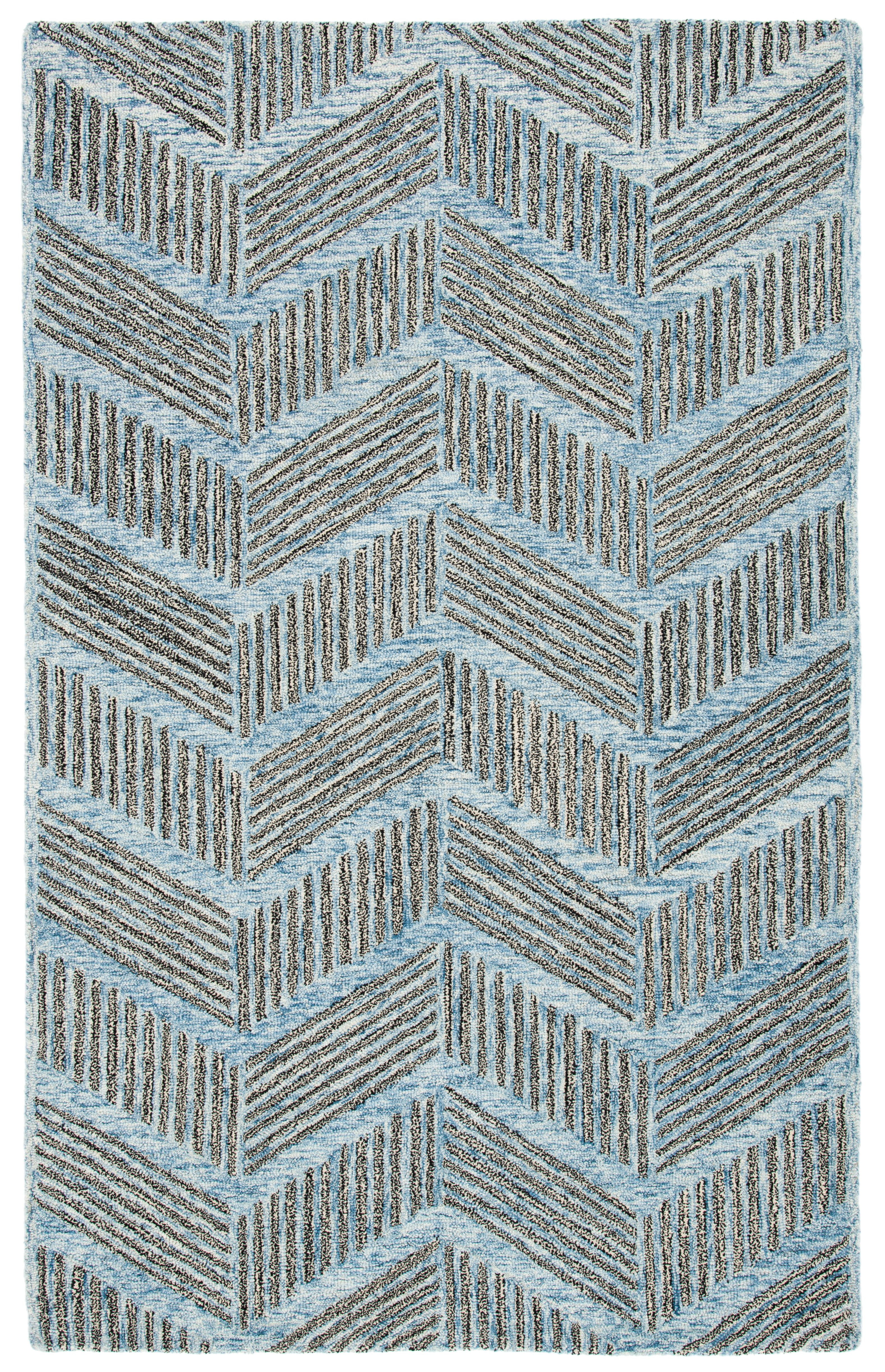 SAFAVIEH Metro Lilibeth Geometric Striped Area Rug, Blue/Black, 5' x 8'