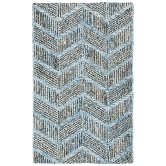 SAFAVIEH Metro Lilibeth Geometric Striped Area Rug, Blue/Black, 5' x 8'