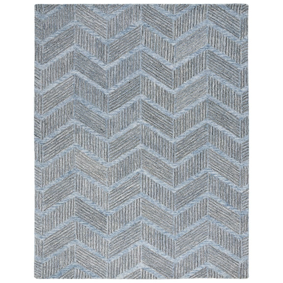 SAFAVIEH Metro Lilibeth Geometric Striped Area Rug, Blue/Black, 8' x 10'