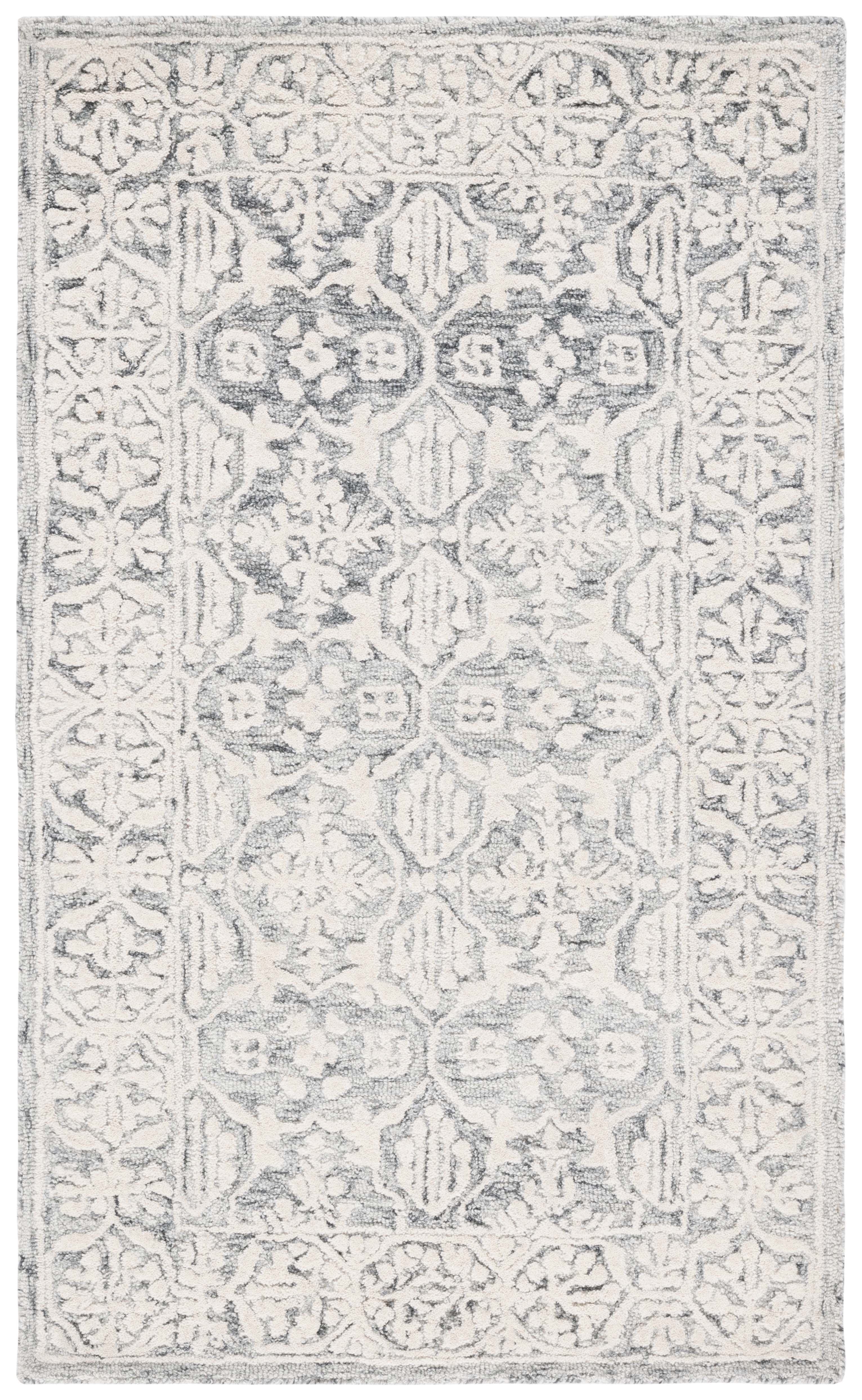 SAFAVIEH Metro Lorenzo Medallion Area Rug, Dark Grey/Ivory, 4' x 6'