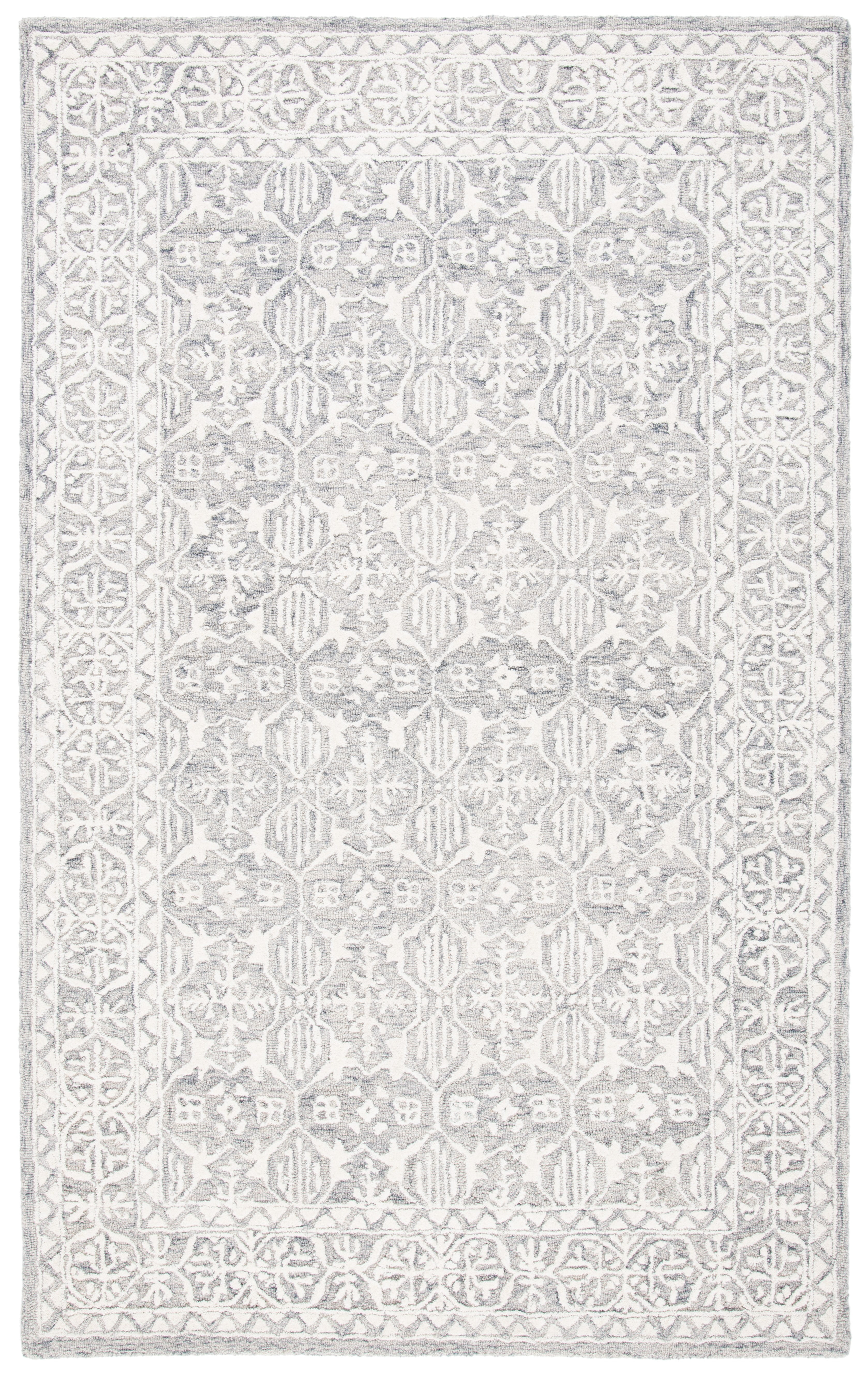 SAFAVIEH Metro Lorenzo Medallion Area Rug, Dark Grey/Ivory, 5' x 8'