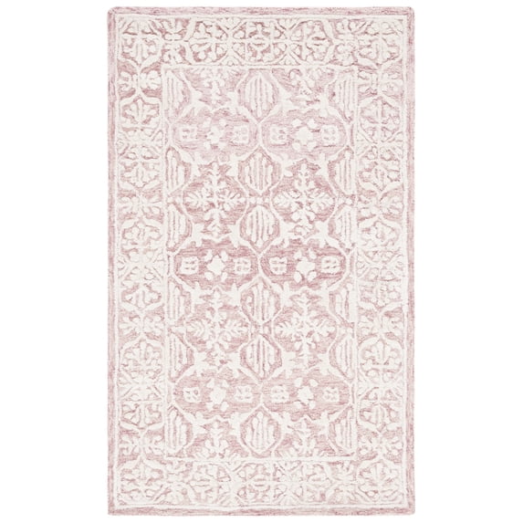 SAFAVIEH Metro Lorenzo Medallion Area Rug, Dark Pink/Ivory, 4' x 6'