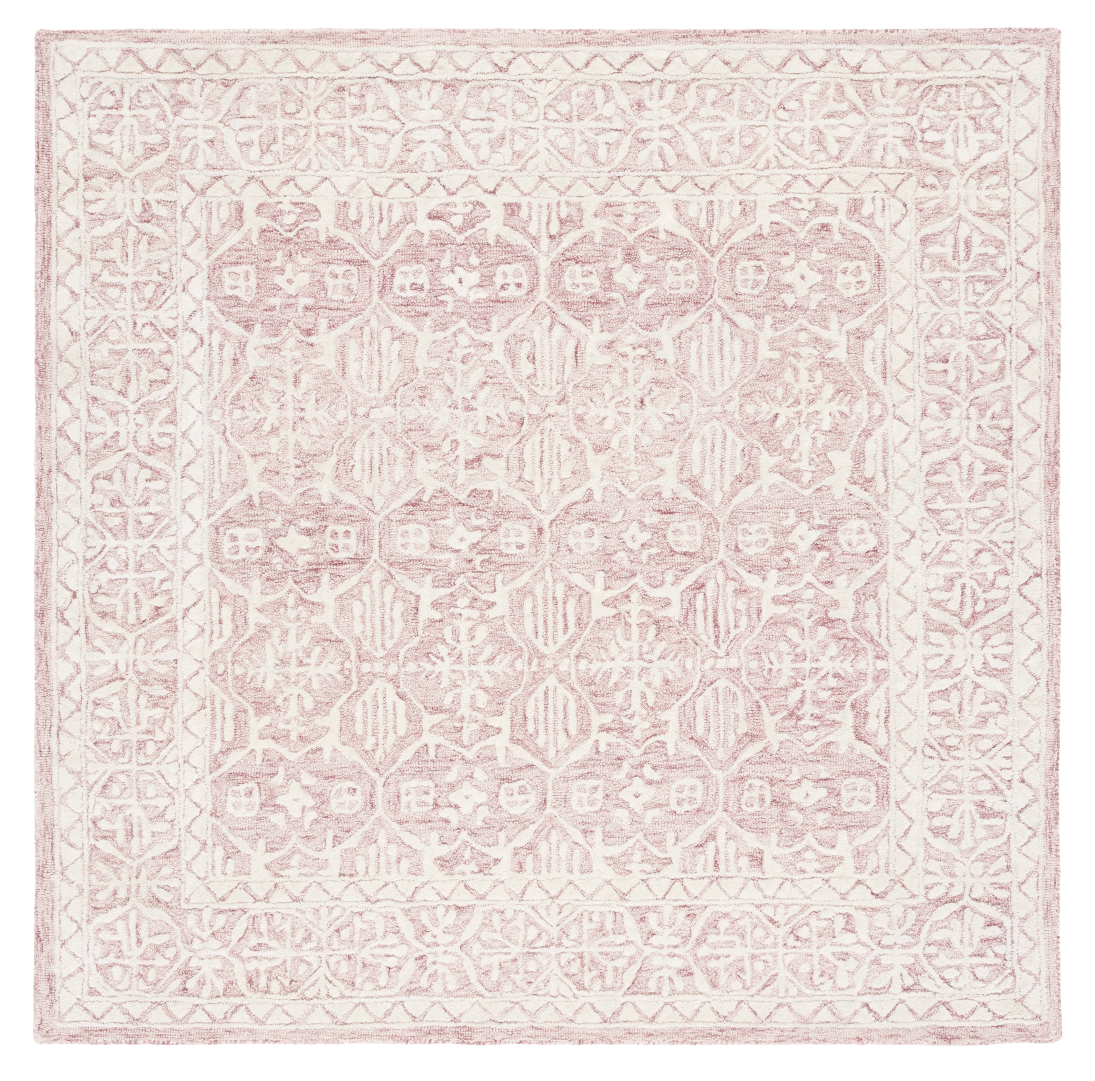 Ivory Elegance 72'' Square Hand-Tufted Wool Area Rug