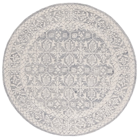 SAFAVIEH Metro Lorenzo Medallion Area Rug, Grey/Ivory, 6' x 6' Round