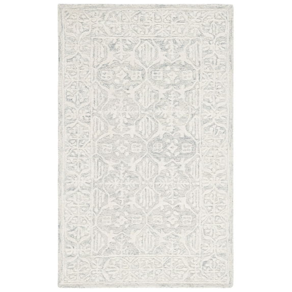 SAFAVIEH Metro Lorenzo Medallion Area Rug, Light Grey/Ivory, 4' x 6'