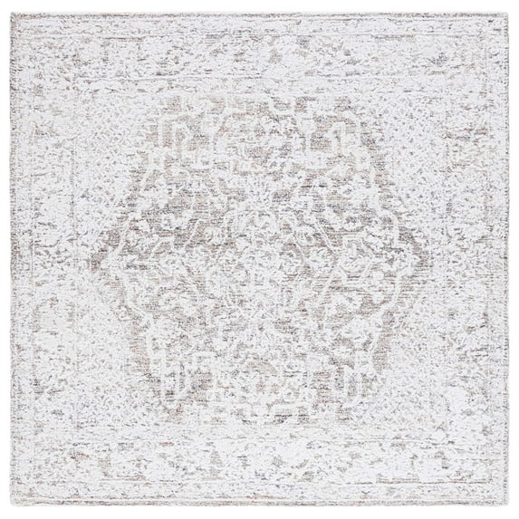 SAFAVIEH Metro Lorraine Medallion Area Rug, Ivory/Rust, 6' x 6' Square