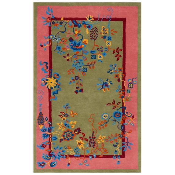 SAFAVIEH Metro Louise Floral Area Rug, Green/Pink, 4' x 6'