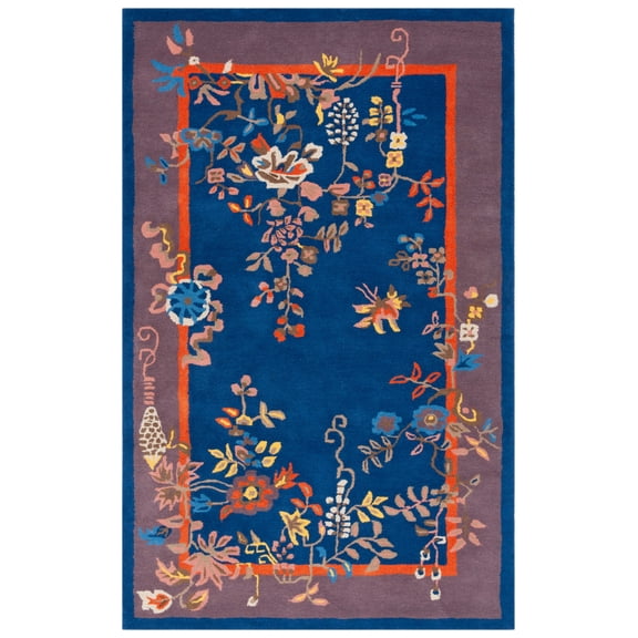 SAFAVIEH Metro Louise Floral Area Rug, Navy/Brown, 8' x 10'