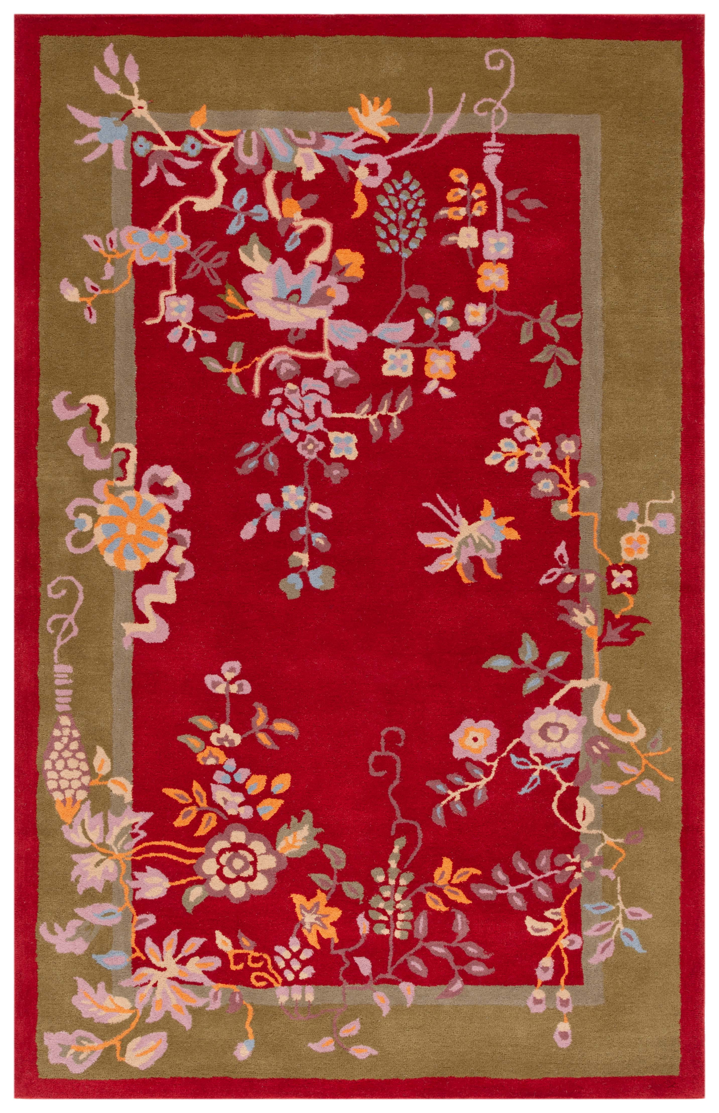 SAFAVIEH Metro Louise Floral Area Rug, Red/Green, 5' x 8'
