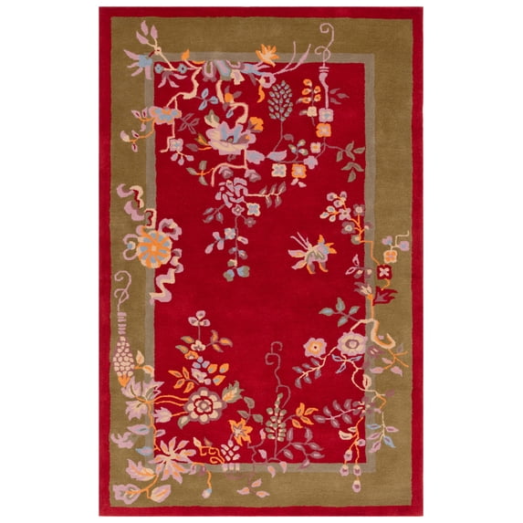 SAFAVIEH Metro Louise Floral Area Rug, Red/Green, 5' x 8'