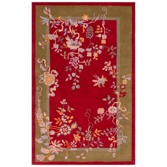 SAFAVIEH Metro Louise Floral Area Rug, Red/Green, 6' x 9'