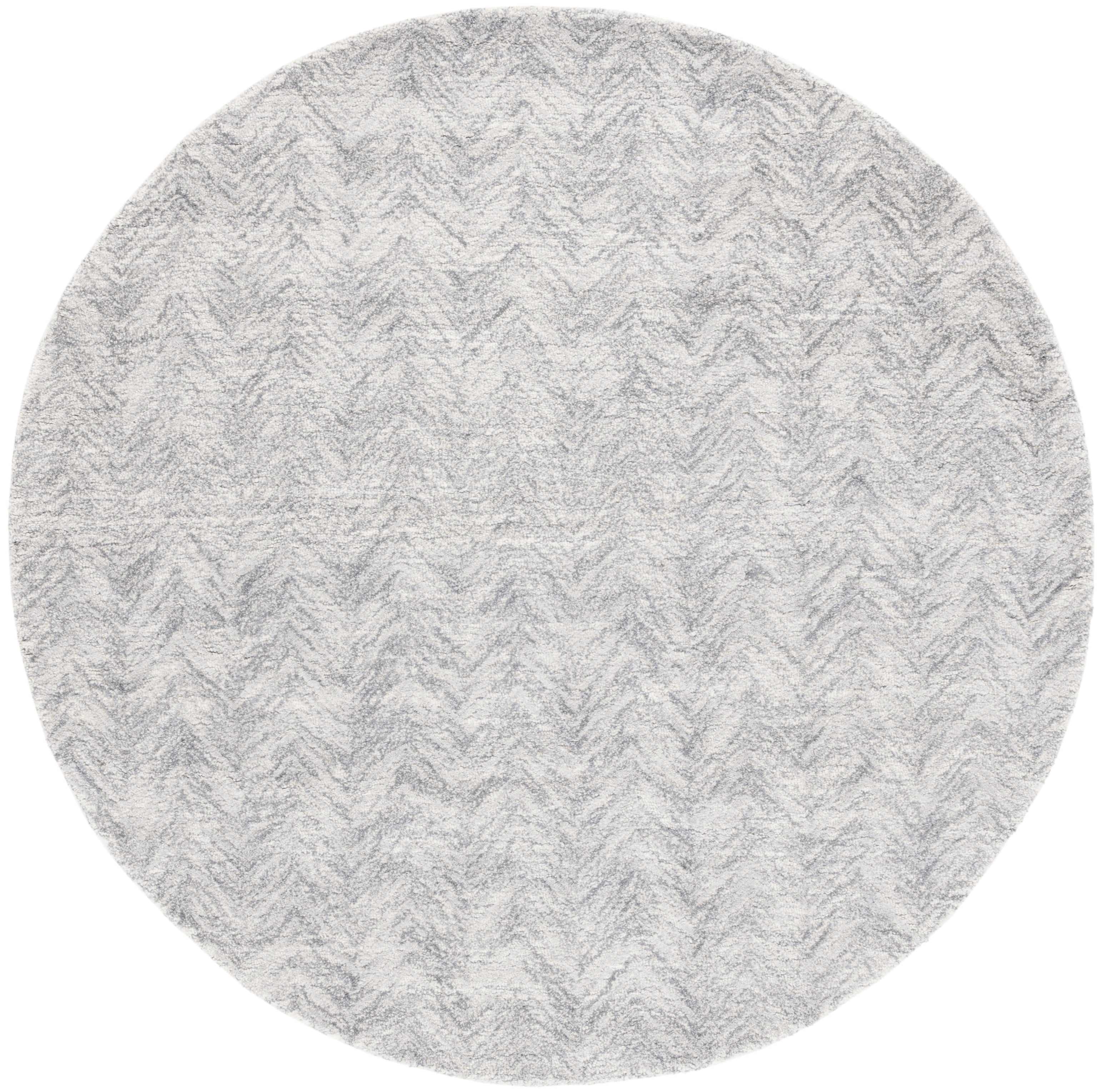 SAFAVIEH Metro Lucina Wavy Striped Area Rug, Silver, 6' x 6' Round