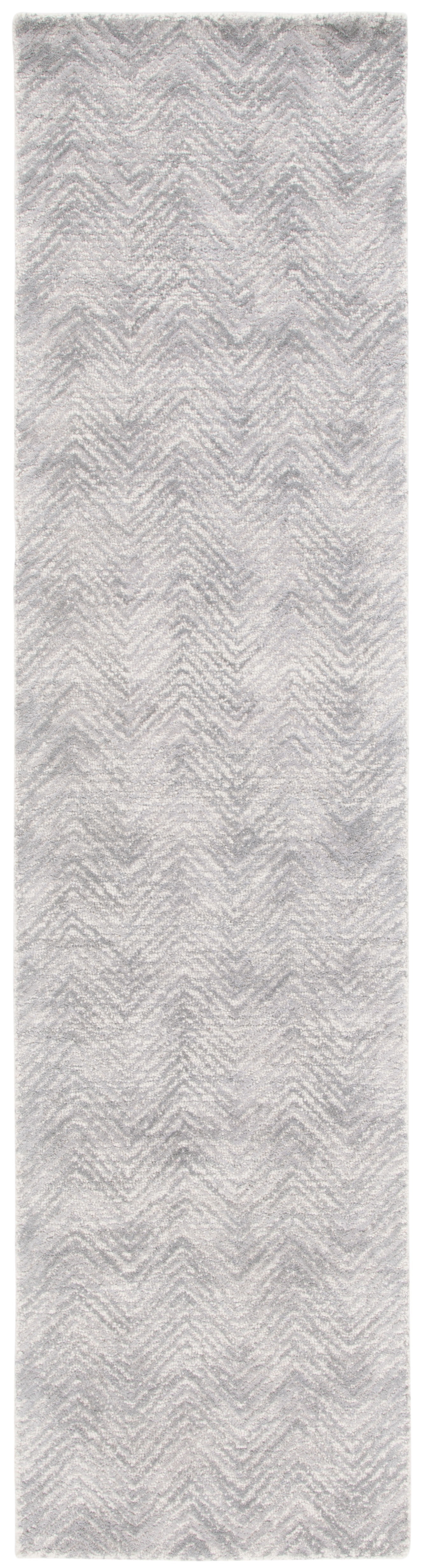 SAFAVIEH Metro Lucina Wavy Striped Runner Rug, Silver, 2'3" x 9'