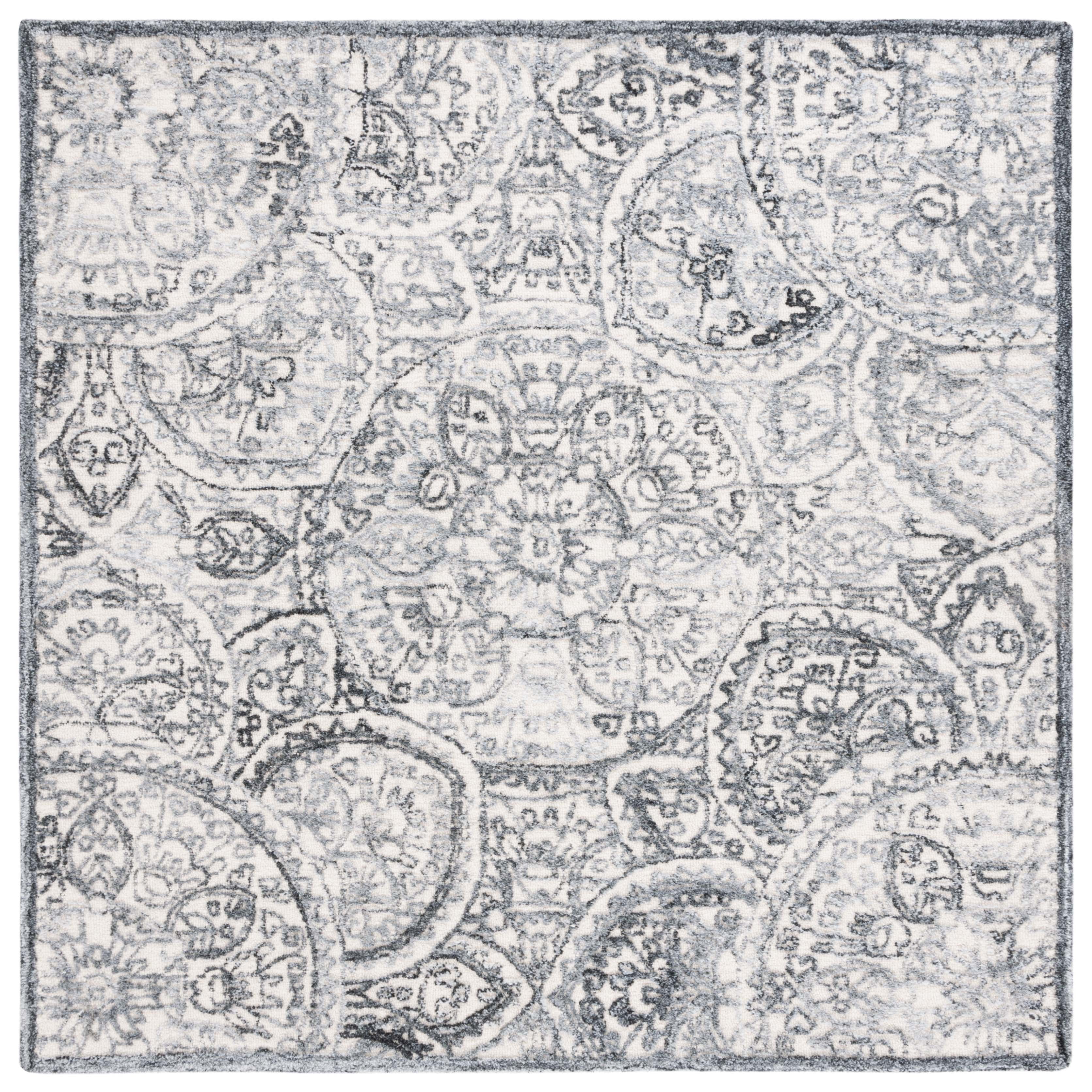 SAFAVIEH Metro Luvina Medallion Area Rug, Ivory/Grey, 6' x 6' Square
