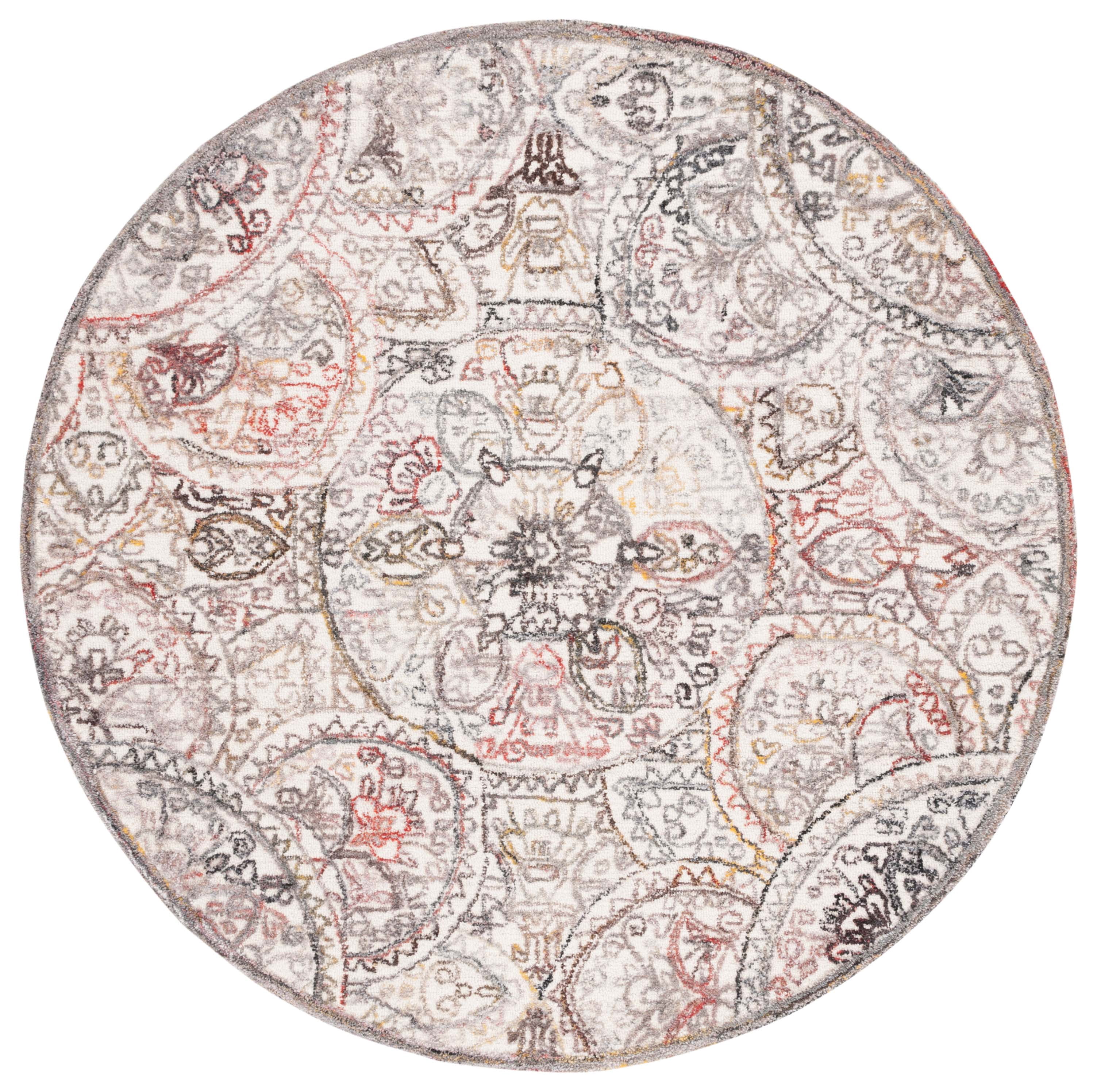 SAFAVIEH Metro Luvina Medallion Area Rug, Ivory/Red, 6' x 6' Round
