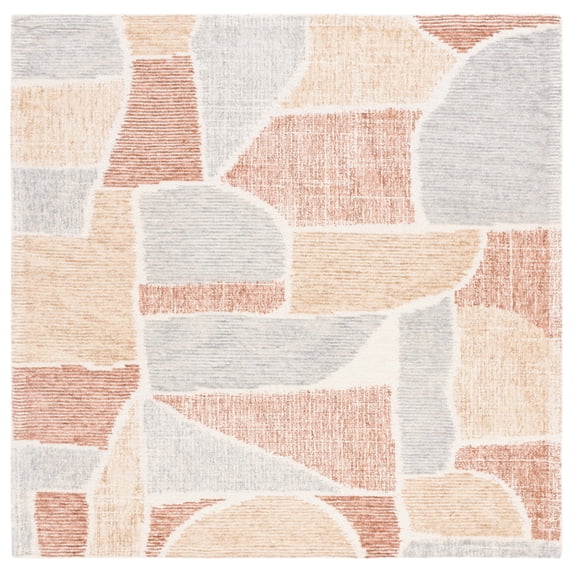 SAFAVIEH Metro Lynett Geometric Area Rug, Taupe/Grey, 6' x 6' Square
