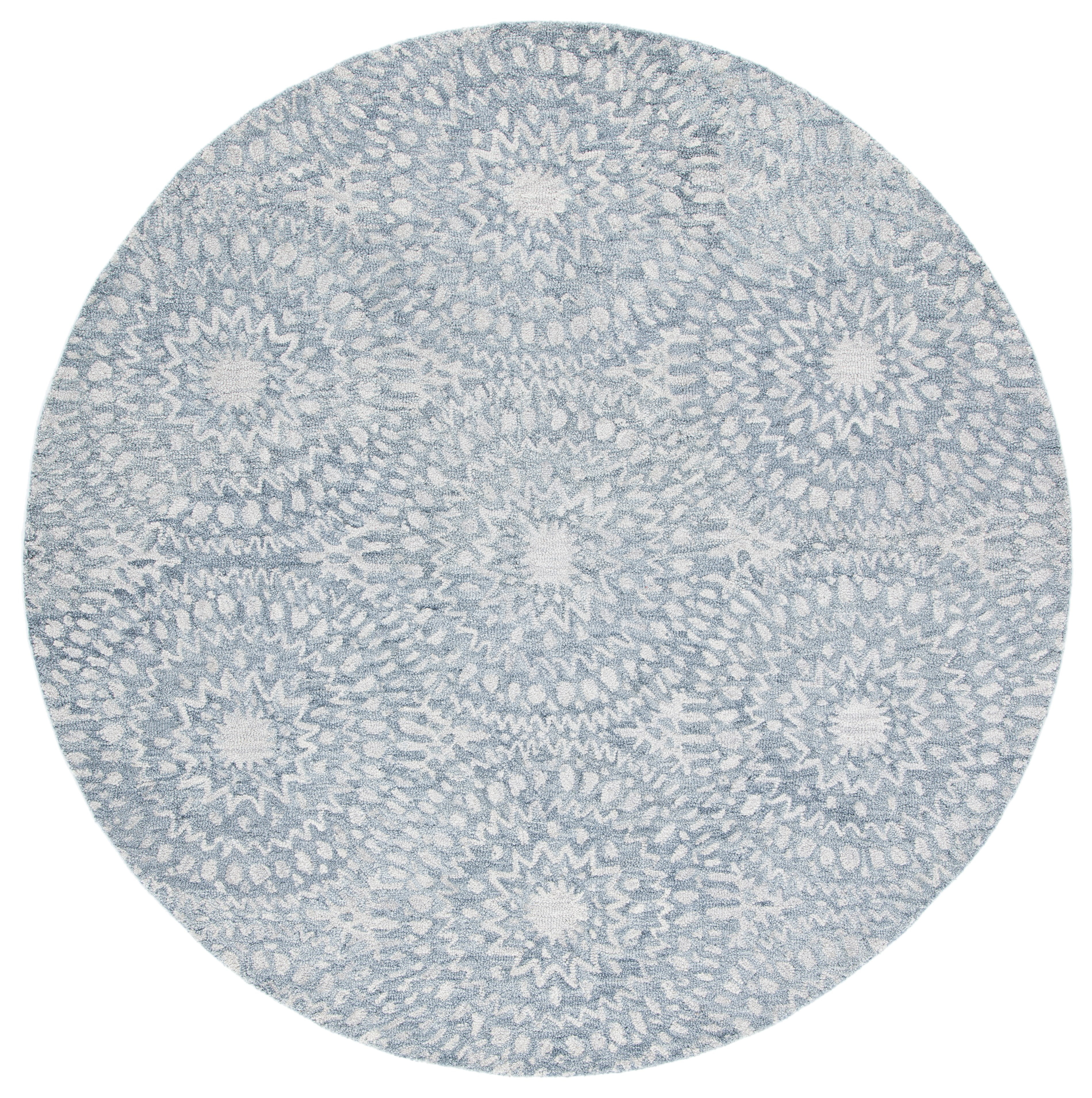 SAFAVIEH Metro Lynette Geometric Area Rug, Ivory/Dark Grey, 6' x 6' Round