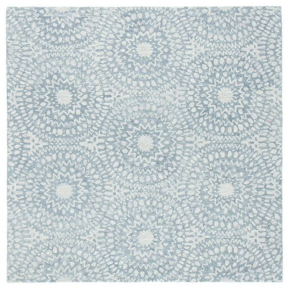 SAFAVIEH Metro Lynette Geometric Area Rug, Ivory/Dark Grey, 6' x 6' Square