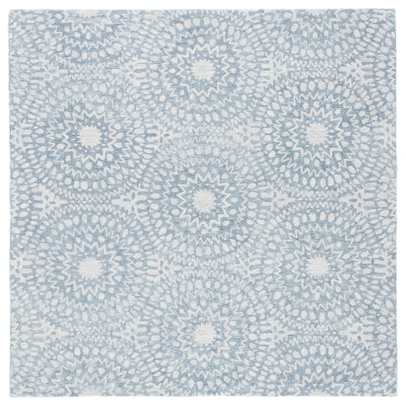 SAFAVIEH Metro Lynette Geometric Area Rug, Ivory/Dark Grey, 6' x 6' Square